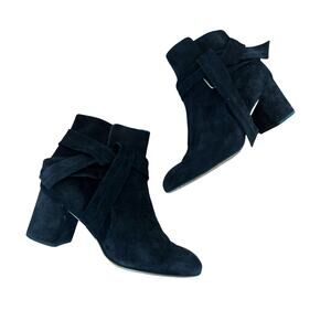 Rag & Bone Dalia Suede Wrap‑Tie Ankle Boots — Size 37